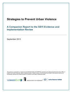 Strategies to Prevent Urban Violence