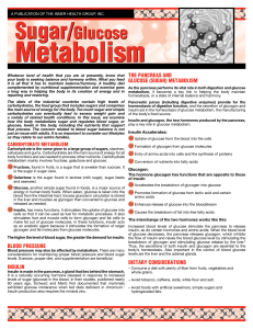 Sugar/Glucose Metabolism - Michael`s Naturopathic Programs