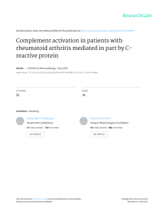 Complement activation in patients with rheumatoid arthritis mediated