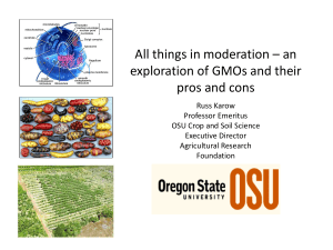 All things in moderation – an exploration of GMOs and their pros and