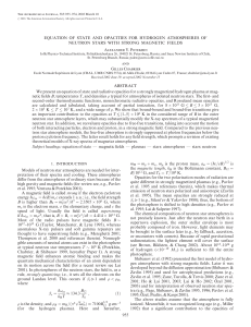 EQUATION OF STATE AND OPACITIES FOR HYDROGEN