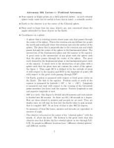 Lecture notes on Coordinte systems