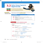 3.2 Solve Linear Systems Algebraically