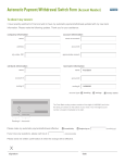 Automatic Payment/Withdrawal Switch Form (Account Number)
