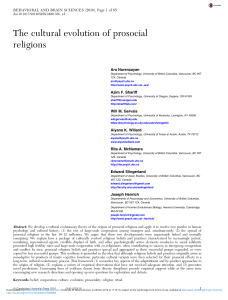 The cultural evolution of prosocial religions
