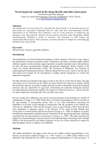 Novel targets for control of the sheep blowfly and