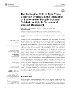 The Ecological Role of Type Three Secretion Systems in the