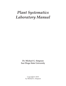 Plant Systematics Laboratory Manual