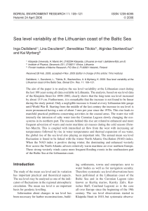 Sea level variability at the Lithuanian coast of the Baltic Sea