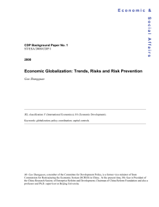 Economic Globalization: Trends, Risks and Risk Prevention