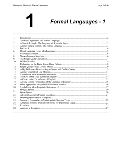 1 Formal Languages