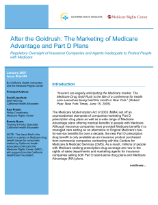 After the Goldrush: The Marketing of Medicare Advantage and Part