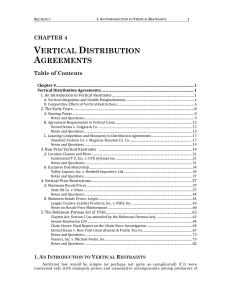 VERTICAL DISTRIBUTION AGREEMENTS