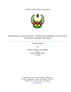 Reconnaissance report on the Mw 7.5 Hindu Kush earthquake of