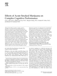 Effects of Acute Smoked Marijuana on Complex Cognitive