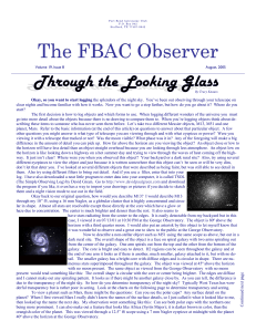 August, 2005 Observer - Fort Bend Astronomy Club