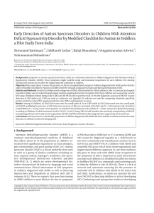 Early Detection of Autism Spectrum Disorders in Children With