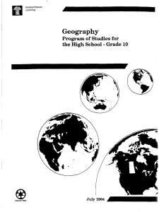 Geography 10 - Saskatchewan Curriculum
