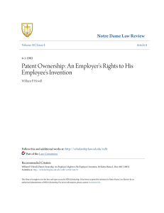 An Employer`s Rights to His Employee`s Invention