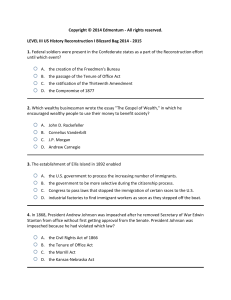 All rights reserved. LEVEL III US History Reconstruction I Blizzard