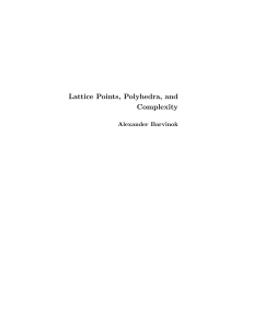 Lattice Points, Polyhedra, and Complexity - Mathematics