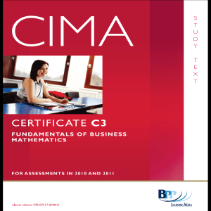 Fundamentals of business mathematics Study Text 2010-2011