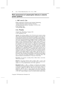 Risk assessment of catastrophic failures in electric power systems L