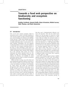 Towards a food web perspective on biodiversity and ecosystem