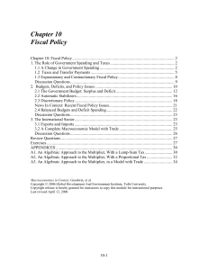 Chapter 10 Fiscal Policy