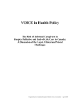 VOICE in Health Policy - Canadian Hospice Palliative Care