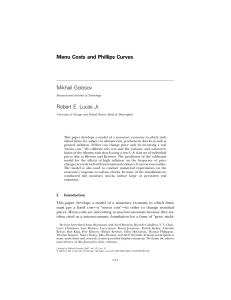 Menu Costs and Phillips Curves