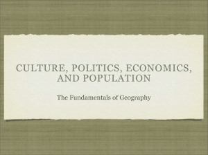culture, politics, economics, and population