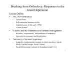 Breaking from Orthodoxy: Responses to the Great Depression