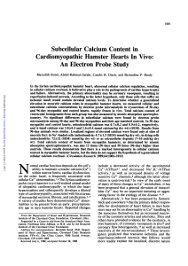 Subcellular Calcium Content in Cardiomyopathic Hamster Hearts In