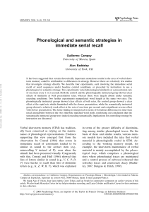 Phonological and semantic strategies in immediate serial recall