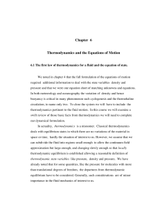 Chapter 6 Thermodynamics and the Equations of Motion