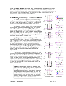 19-6 The Magnetic Torque on a Current Loop