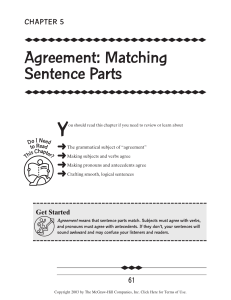 Agreement: Matching Sentence Parts