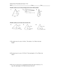 Find the surface area of each pyramid to the nearest whole number