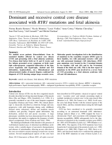 Dominant and recessive central core disease associated with