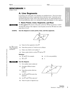 Benchmark 1 a. Line Segments