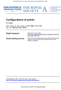 Configurations of points - University of Edinburgh