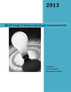 MCSD Grade 4 Science Quarterly Assessment