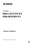 Rio3224-D/Rio1608-D Owner`s Manual