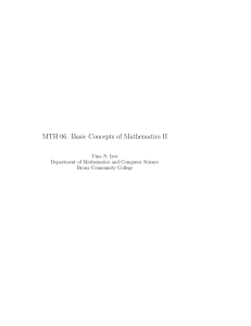 MTH 06. Basic Concepts of Mathematics II
