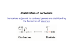 Stabilization of carbanions