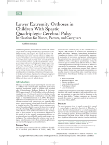 Lower Extremity Orthoses in Children With Spastic Quadriplegic