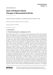 Stem Cell-Based Cellular Therapy in Rheumatoid