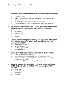 Psych 1 Chapter-14 Review Quiz and Solutions: 1. According to the