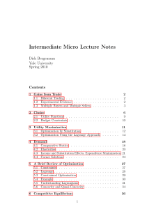 Intermediate Micro Lecture Notes